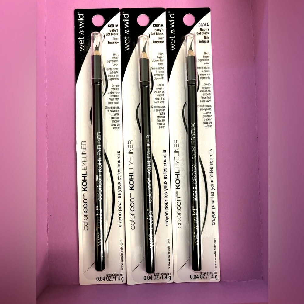 New Wet n Wild Eyeliner Bundle in C601A Baby’s Got Black Kohl. Lot of 3.